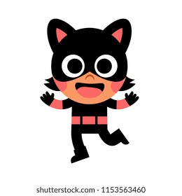 Vector Cartoon Super Hero Kid Illustration Isolated 