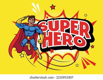 vector of Cartoon of Superhero Comic