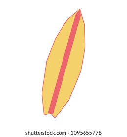 Vector Cartoon Surf Board Icon Isolated On White Background