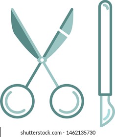 Vector Cartoon Surgery Instruments Emoji Icon Isolated