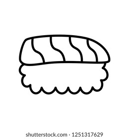 Vector Cartoon Sushi Icon Isolated On White Background