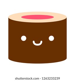 Vector Cartoon Sushi Icon Isolated On White Background