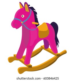 Vector Cartoon Swing Horse