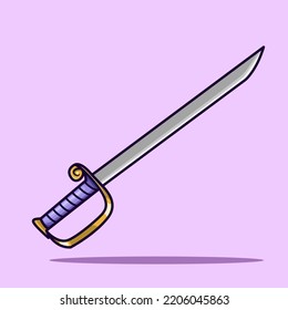 Dibujo vectorial de la espada con fondo aislado