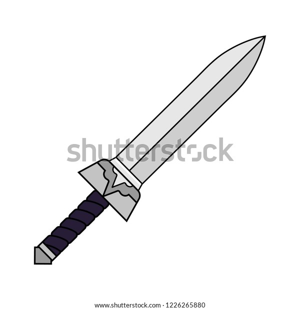 Vector Cartoon Sword Isolated On White Stock Vector (Royalty Free ...