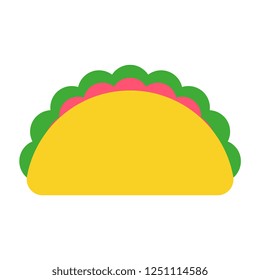 Vector Cartoon Taco Icon Isolated On White Background