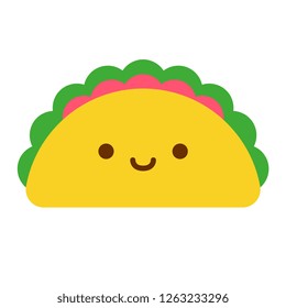 Vector Cartoon Taco Icon Isolated On White Background