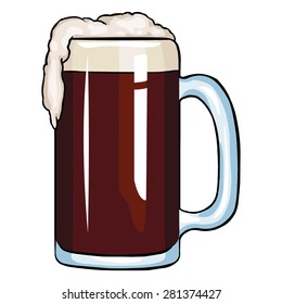 Vector Cartoon Tankard of Dark Beer