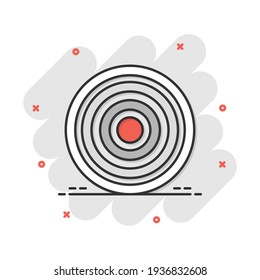 Vector cartoon target aim icon in comic style. Darts game sign illustration pictogram. Success business splash effect concept.