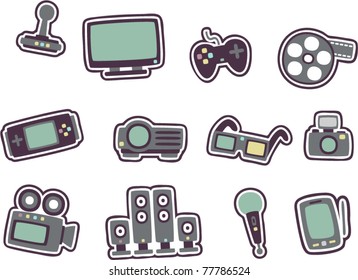 vector cartoon technology icons 2