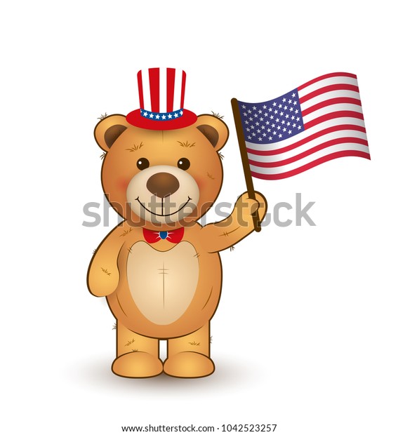 teddy bear with american flag