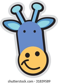 vector cartoon teddy toy face with smile