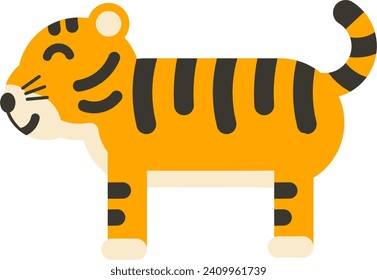 vector cartoon of a tiger