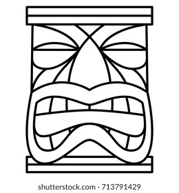 Vector Cartoon Tiki Idol Isolated On White Background