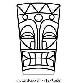 Vector Cartoon Tiki Idol Isolated On White Background