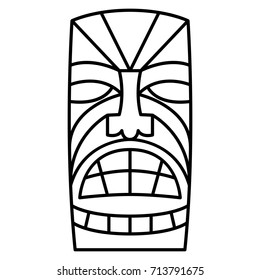 Vector Cartoon Tiki Idol Isolated On White Background
