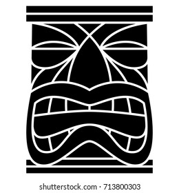 Vector Cartoon Tiki Idol Isolated On White Background