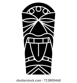 Vector Cartoon Tiki Idol Isolated On White Background