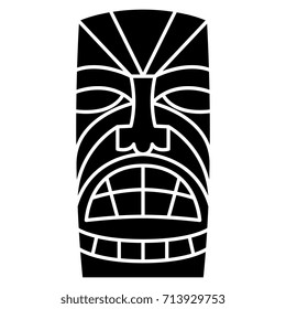 Vector Cartoon Tiki Idol Isolated On White Background