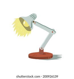 Vector cartoon tiny cute lamp icon.  For ui, web games, tablets, wallpapers, and patterns.