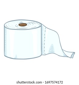 Vector Cartoon Toilet Paper Roll