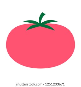 Vector Cartoon Tomato Icon Isolated On White Background