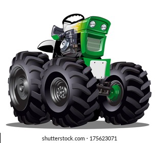 Vector Cartoon Tractor