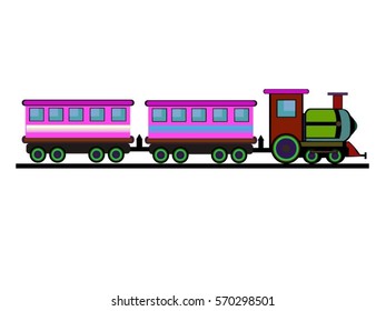 Vector Cartoon Train Isolated