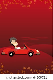 Vector Cartoon Traveling with red background