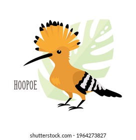 Vektorgrafik-tropischer Vogel einzeln auf weißem Hintergrund, Skizze. Vogelaufkleber. Flache Illustration