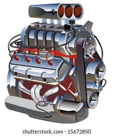 Vector cartoon turbo engine.