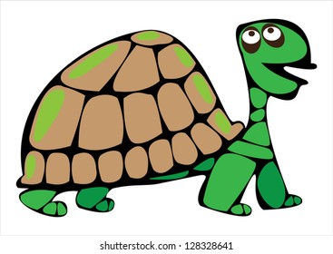 Cartoon Turtle On White Background Stock Vector (royalty Free 