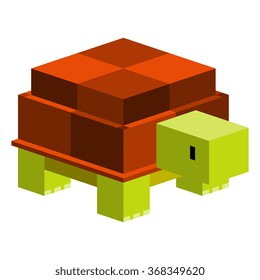 Vector Cartoon Turtle Isolated On White Background