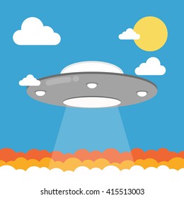 Vector Cartoon UFO.