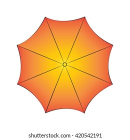Vector cartoon umbrella on white background.