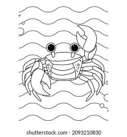 vector cartoon of underwater, coloring pages