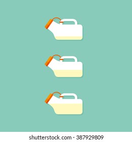 vector cartoon urinal pot, patients urinal, hospital equipment / flat style, long shadow, isolated, sign and icon template