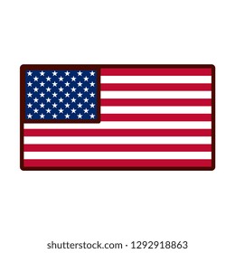 Vector Cartoon USA Flag Emoji Icon Isolated