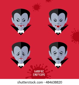 Vektorcartographie Vampire Emoticons Set 