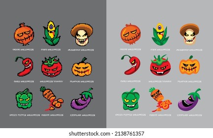 vector cartoon vegetable devil for halloween festival