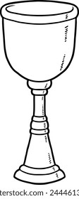 Vector Cartoon Vintage Chalice Line Art