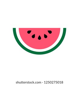 Vector Cartoon Watermelon Icon Isolated On White Background