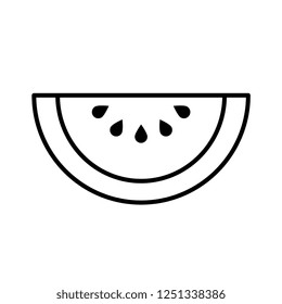 Vector Cartoon Watermelon Icon Isolated On White Background