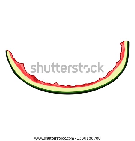 Vector Cartoon Watermelon Rind