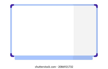 Vector cartoon white blank magnetic board. Back to school.
