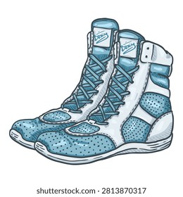 Vector Cartoon White Boxing Shoes Illustration