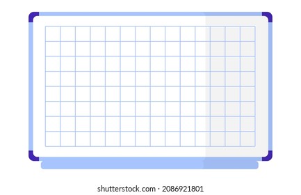 Vector cartoon white checkered magnetic board. Back to school.