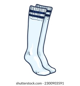 Vector Cartoon White High Socks Illustration