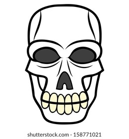 Vector Cartoon White Skull Isolated Icon