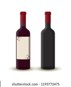 Vector Cartoon Wine Bottles Full Empty Stock Vector (Royalty Free ...